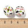 Printed Wood European Beads WOOD-G022-04C-3