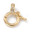 Brass Micro Pave Clear Cubic Zirconia Twister Clasps ZIRC-A014-07-2