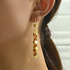 Elegant Heart Tassel Brass Hoop Earrings DN7586-3