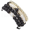 4Pcs 4 Styles Gemstone Beaded Stretch Bracelets Sets BJEW-JB111342-5