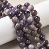Round Natural Chevron Amethyst Bead Strands G-S380-01C-01-2