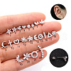 316L Surgical Stainless Steel Micro Pave Clear Cubic Zirconia Flower Cartilage Earrings WG9CD6D-38-1