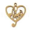 5Pcs 201 Stainless Steel Pendants STAS-B064-09G-1