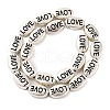 Oval with Word Love Tibetan Style Alloy Bead Strands TIBEB-O007-24-LF-2