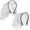 Olycraft 2Pcs 2 Colors Mesh Veil Cloth Hair Bands FIND-OC0003-95A-1