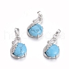 Synthetic Turquoise Pendants G-L512-N02-1