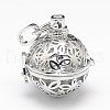 Rack Plating Brass Hollow Round with Butterfly Cage Pendants KK-M181-15P-NF-1