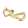 Real 18K Gold Rack Plating Brass Micro Pave Cubic Zirconia Pendants ZIRC-L100-145G-2