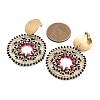 Glass Seed Bead Dangle Stud Earrings EJEW-MZ00286-01-3