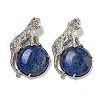 Dyed Natural Lapis Lazuli Half Round Pendants G-F766-06AS-04-1