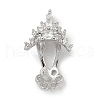 925 Sterling Silver Pave Clear Cubic Zirconia Flower Pendant Bails STER-P068-02P-1