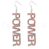 Bling Acrylic Word Power Dangle Earrings GIPO-PW0001-017N-1