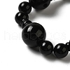 Dyed & Heated Natural Black Agate 3-Hole Guru Bead Strands G-K149-53-3