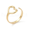 12Pcs Ion Plating(IP) 304 Stainless Steel Heart Open Cuff Rings for Women RJEW-G312-05G-1