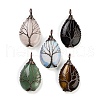Mixed Gemstone Copper Wire Wrapped Tree Pendants FIND-A043-06-1