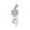 Non-Tarnish 304 Stainless Steel Pendants STAS-D068-02P-2