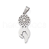 304 Stainless Steel Pendants STAS-D068-02P-2