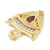 Rack Plating Brass Micro Pave Cubic Zirconia Pendants KK-Z071-68G-3