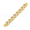 Brass Pave Cubic Zirconia Three Flat Round Links Connector Charms KK-P277-52C-A-3