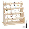 4-Tier Assembled Wood Bracelets/Bangles Display Riser Stands BDIS-WH0008-15-1