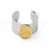 304 Stainless Steel Open Cuff Rings RJEW-K258-08GP-09-3