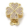 Brass Micro Pave Cubic Zirconia Box Clasps KK-U037-23G-02-1