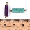 Natural Tiger Eye & Amethyst & Amazonite & Green Aventurine & Synthetic Regalite Cuboid Pendants STAS-N110-18G-3