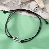 Korean Waxed Polyester Cord Adjustable Bracelets BJEW-JB11590-01-1