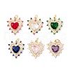 Rack Plating Brass Micro Pave Cubic Zirconia Pendants ZIRC-I057-27G-1