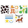 5Pcs 5 Styles Western Theme PET Hollow Out Drawing Painting Stencils DIY-WH0394-0147-1