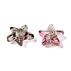 Gradient Color Baking Paint Transparent Glass Beads DGLA-N005-09-2