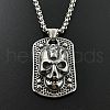 Punk Retro Stainless Steel Embossed Skull Pendant Hip-hop Street Style Necklaces for Men JJ4192-1