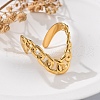 304 Stainless Steel Curb Chain Open Cuff Rings RJEW-Q011-02G-4