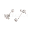 Bowknot Brass Ear Plugs Gauges for Women EJEW-P288-03P-3