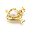 Heart with Arrow Rack Plating Brass Pendants KK-M079-23G-2