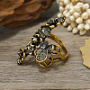 Zinc Alloy Rhinestone Finger Rings for Women UG4795-3-3