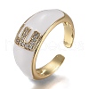 Brass Micro Pave Clear Cubic Zirconia Cuff Rings RJEW-H538-03G-E-3