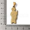 PVD Vacuum Plating 304 Stainless Steel Enamel Pendants STAS-L081-043G-3