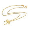 Brass Micro Pave Clear Cubic Zirconia Pendant Necklaces NJEW-M220-02G-2