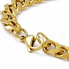 PVD Vacuum Plating 201 Stainless Steel Curb Chain Bracelet with 304 Stainless Steel Clasps for Men Women BJEW-M235-02D-G-3