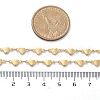 Brass Heart Link Chain Necklaces for Women NJEW-F329-03G-5
