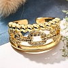 Rack Plating Brass Micro Pave Clear Cubic Zirconia Cuff Finger Rings for Women RJEW-M028-30G-01-4