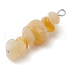 Gradient Color Natural Citrine & Natural Tiger Eye & Natural Gold Rutilated Quartz Chip Beaded Pendants PALLOY-JF02791-08-4