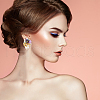 ANATTASOUL 2 Pairs 2 Style Resin Flower Stud Earrings with Glass Beaded EJEW-AN0002-07-4