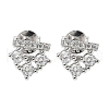 925 Sterling Silver Clear Cubic Zirconia Stud Earrings EJEW-Q032-01C-P-4