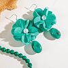 Flower Bohemian Style Acrylic with CCB Plastic Pendant Necklace & Dangle Earring FS-WGA3A51-01-4