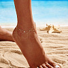 925 Sterling Silver Cable Chain Anklet AJEW-Z029-10G-4