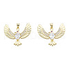 Brass Micro Pave Clear Cubic Zirconia Pendants ZIRC-N039-241-2