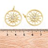 Sun Rack Plating Brass Micro Pave Clear Cubic Zirconia Pendants KK-NH0001-06A-G-3