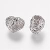 Brass Micro Pave Grade AAA Cubic Zirconia Beads ZIRC-G086-02P-NR-1